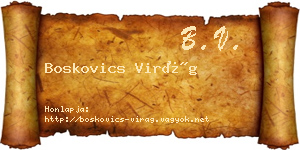 Boskovics Virág névjegykártya
